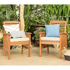 Shopping for stylish and comfortable patio chairs can be an overwhelming process. Forest Gate Eagleton Acacia Wood Patio Chairs With Seat Cushion Set Of 2 Bed Bath Beyond