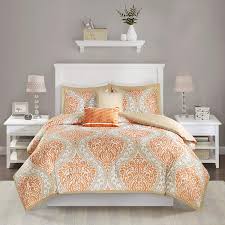 We found 0king size bedding sets for you ! Amazon Com Intelligent Design Senna Comforter Set King Cal King Size Orange Taupe Damask 5 Piece Bed Sets Ultra Soft Microfiber All Season Comforter Set Bedding Home Kitchen