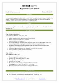 cage cashier resume samples qwikresume