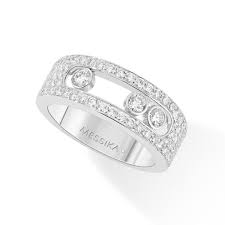 Each ring is set in 18k yellow gold, rose gold, or white gold. Messika Move Joaillerie Pave S Ring