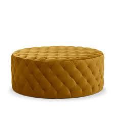 Big one :height 43.5cm, width 36.5cm, depth 36.5cm small one : Chester Pin Ottoman In Mustard Velvet Me And My Trend Ottoman Ottoman Decor Ottoman In Living Room