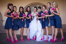 What Color Nails And Shoes Should I Do With A Navy Blue Dress To A Wedding Stylishwomenoutfits Com Pink Blue Weddings Royal Blue Bridesmaid Dresses Blue Bridesmaid Dresses