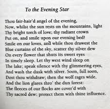 William Blake To The Evening Star Blake Poetry Lyric Poem William Blake
