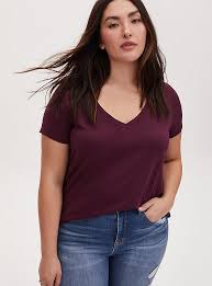 Companies like disney and hasbro require that their licensees test their products for safety. Plus Size Classic Fit V Neck Tee Heritage Cotton Burgundy Purple Torrid