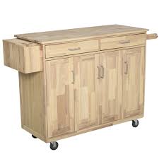 homcom wooden rolling kitchen island