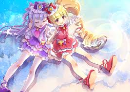 2girls aisaki emiru amour ruru blonde hair hugtto precure long hair precure  purple hair red eyes twintails xing | konachan.net - Konachan.com Anime  Wallpapers