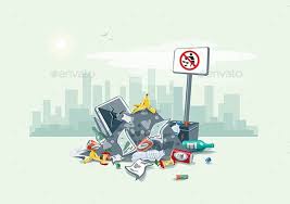 Littering Garbage Trash Stack On The Street Illustration Vector Illustration Object Drawing