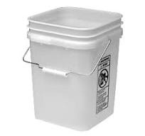 4 Gallon Square Plastic Pail w/Handle, FDA Food Grade