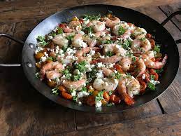 Shrimp Santorini Recipe For A Beautiful Sizzling Dish Of Shrimp Tomatoes
