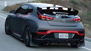 Matte gray / iron man red roof. Hyundai Veloster N Xforce Exhaust System Youtube