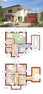 Einfamilienhaus Mit Garage Buro Anbau Fertighaus Bauen Grundriss Haus Evolution 145 V12 Bien Zenke Building A House Modern House Plans Prefabricated Houses
