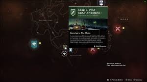 It's called the the lectern of enchantment, and you can use it to create powerful moon weapons. Lectern Of Enchantment Destiny 2 Shacknews