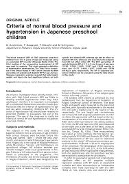 Pdf Criteria Of Normal Blood Pressure And Hypertension In