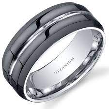 Modern Style 8mm Black Titanium Mens Ring Sizes 8 To 13 Black Titanium Wedding Bands Rings For Men Titanium Wedding Rings
