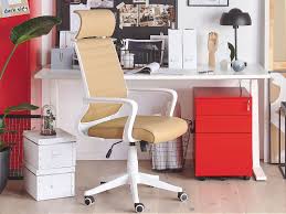 Create a home office with a desk that will suit your work style. 3 Drawer Metal Filing Cabinet Red Poma Beliani De