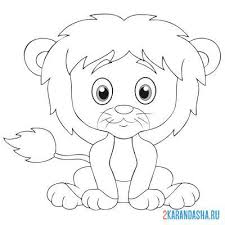 * * * * a little lion, a lion cub coloring page. Coloring Page Cute Lion Cub To Print For Free