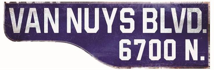 Vintage Van Nuys Boulevard Metal Street Sign 24" x 8" CCC019