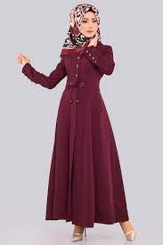 مانطويات Dugmeli Mevlana Pardesu Ferace Msw9210 S Bordo The Dress Uzun Elbise Basortusu Modasi