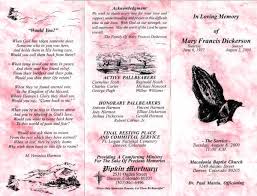 Funeral Programs, Henderson County, Tennessee