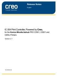 Download the latest drivers, firmware and software. Ic 307 Print Controller Powered By Creo Color Konica Minolta