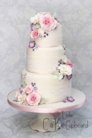 Romantic Floral Cake With Sugar Roses Blossoms Freesias And Fresh Summer Colours Wedding Cake Toppers Cake Wedding Cakes With Cupcakes