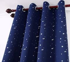 Blue curtain european sheer curtains promotion custom fashion color blue willow leaf pattern european fabric sheer linen curtain. Blackout Curtains Kid Bedroom Cartoon Star Design Navy Blue Sky Window Home Decor