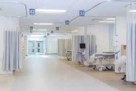 Modern Hospital Curtain Fabric See How The New Oakville Hospital Utilized Optitrac Cubicle Hospital Interior Design Healthcare Interior Design Hospital Design