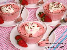 Strawberry Mousse Fauzia S Kitchen Fun Strawberry Recipes Strawberry Mousse Desserts