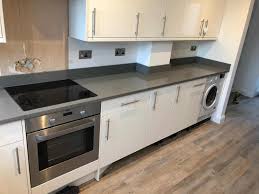 Pure white quartz kitchen counters with dark cabinets are also a great idea. Grey Quartz Worktops Palazzostone