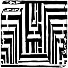 The seventh letter of 'the alphabet'? R Maze Maze Of The Letter R Alphabet Mazes Learn To A Maze Yonatan Frimer Op Art Graphic Design Class Lettering