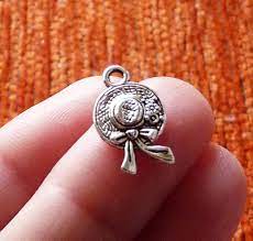 Ladies Hat Charm Double Sided Woman S Hat And Bow Charms Etsy Bow Charms Hats For Women Jewelry Findings