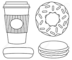 No response for food coloring pages coffee and tea 95nv7. Line Art Black And White Coffee And Donut Set Coloring Page Royalty Free Cliparts Vectors And Stock Illustration Image 103728671