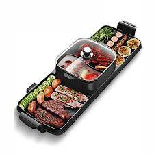 hjsgxxn grill electrique en metal hot pot barbecue multifonctionnel fondues electriques gran plaque de cuisson electrique plaque de cuisson accessoires cuisine