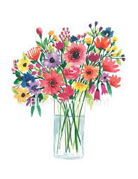 Download Watercolor Flowers In A Vase Watercolor By Ellencrimitrent On Etsy Watercolor Decor Watercolor Bouquet Watercolor Flowers