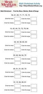 To find the mode , or modal value, alex places the numbers in value order then counts how many of each number. Mean Median Mode Lesson Plans Worksheets Lesson Planet
