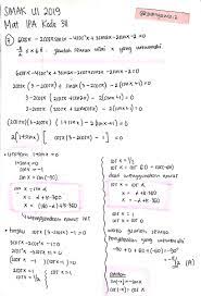 Pembahasan simak ui 2015 matematika ipa. Mahasiswi Biasa On Twitter Pembahasan Simak Ui 2019 Matematika Ipa Kode 311 Nomor 7 Disini Nyeleseinnya Pake Beberapa Identitas Trigonometri Yah Https T Co Kjwh410zql