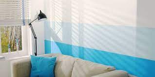 Living room masking tape wall paint design ideas with tape. Gradient Wall Paint Tesa