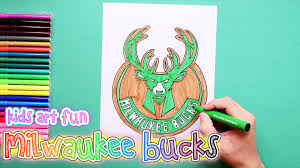 How To Draw And Color The Milwaukee Bucks Logo Nba Team Series Bucks Logo Drawings