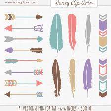 Digital Feather And Arrow Vector Graphics Vintage Tribal Clip Art Turquoise Teal Coral Arrow Clipart Gray Pur Vintage Graphics Arrow Image Arrow Decor
