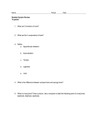 Diagrams quizzes and worksheets of the heart kenhub anterior diagram labeled human body unlabeled clavicle 16 best images of ulna. Skeletal System Review Worksheet
