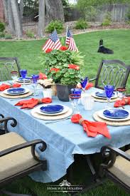 Simple Patriotic Table Decor Home With Holliday Hosting Holidays Table Decorations Patriotic Party