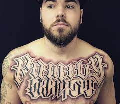 Family First Chest Lettering Tattoo Tattoo Styles Tattoo Fonts Tattoo Lettering