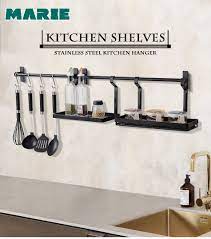 Suitable for larger kitchen utensils since it is higher than a cutlery stand. Stainless Steel Wall Hanging Rack Kitchen Shelf Organizer Tools Plate Spoon Storage Frame Drain Bowl Rack Dish Rack Storage Holders Racks Aliexpress