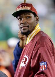 The Washington Redskins are officially retiring its name & logo. What do  you think is a good new name? Here are some pics of Redskins superfan Kevin  Durant Pic 1: Before KD's