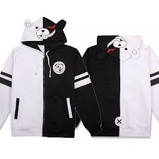 Black and white anime hoodies. New Anime Danganronpa Monokuma Cosplay Costume Cute Black White Bear Hoodie Sweatshirt Hooded Long Sleeve Coat Jacket Drop Ship Buy At The Price Of 18 58 In Aliexpress Com Imall Com