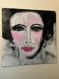 48x48 pretty Women Franco Mondini-ruiz One of a Kind Canvas Painting custom  Sizes Available