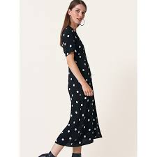 Black And White Spot Midi Dress Black And White Spot Alexa Midi Dress Midi Dress Dresses Short Sleeve Dresses