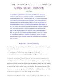 English entrance test time allowed: Pdf Looking Outwards Not Inwards