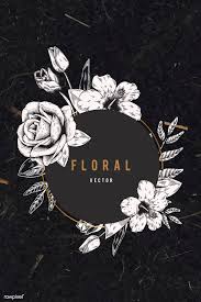 Black And White Elegant White Flower Background Vector Floral Frame On Black Background Vector Free Image By Rawpixel Com Vector Free Vector Black Backgrounds