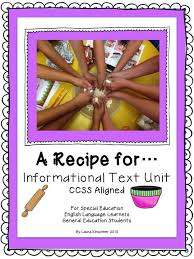 Special Education Informational Text Reading And Writing Recipes Informational Text Special Education Teaching Writing